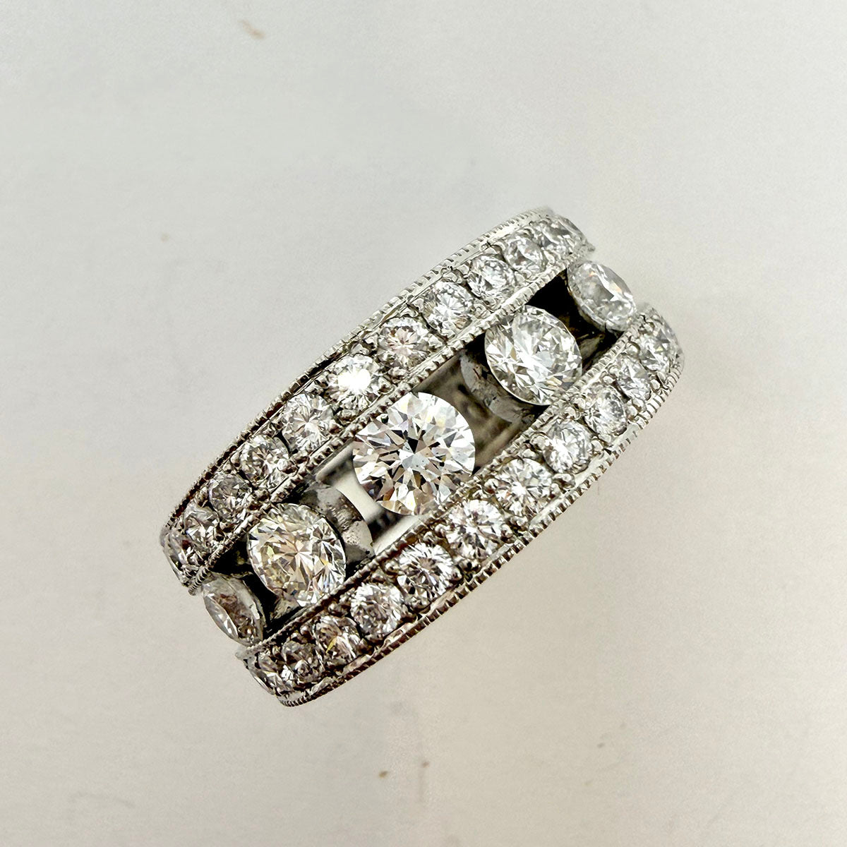 Platinum Band with 35 Full Cut Diamonds