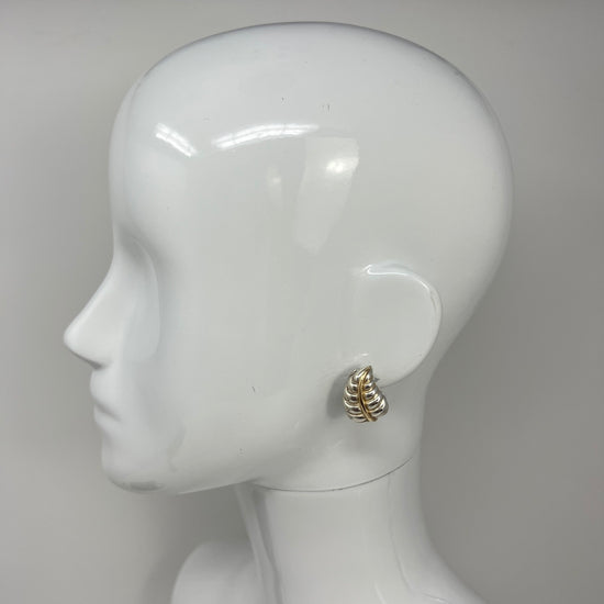 Tiffany & Co. Sterling Silver and 18K Gold Nature Leaf Clip-on Earrings