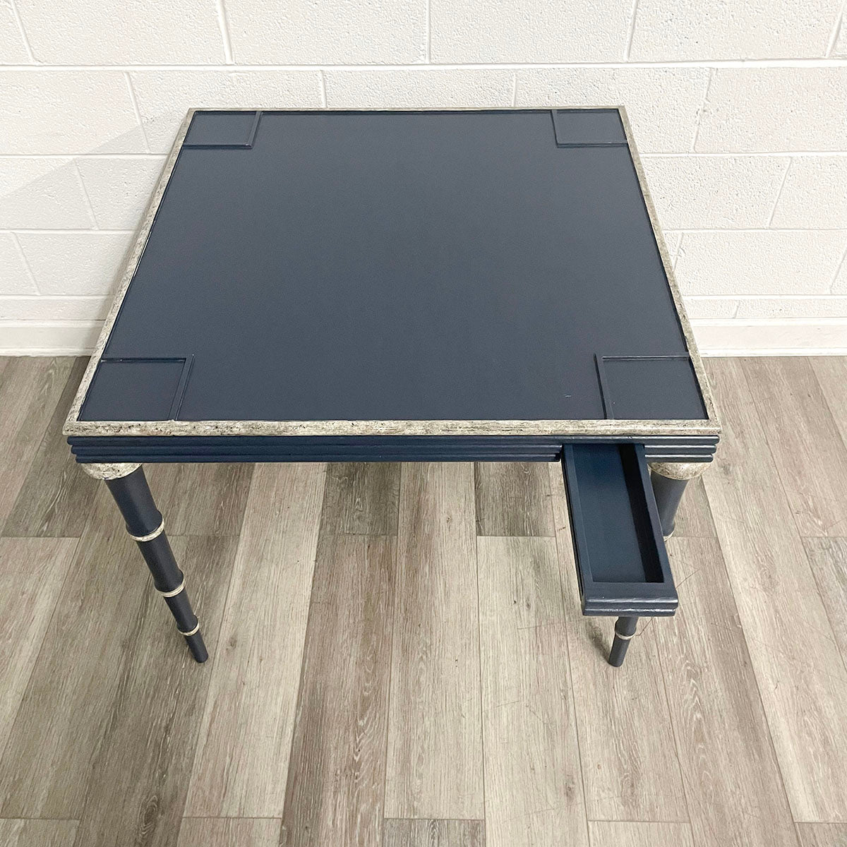 Blue Painted Wood Game Table