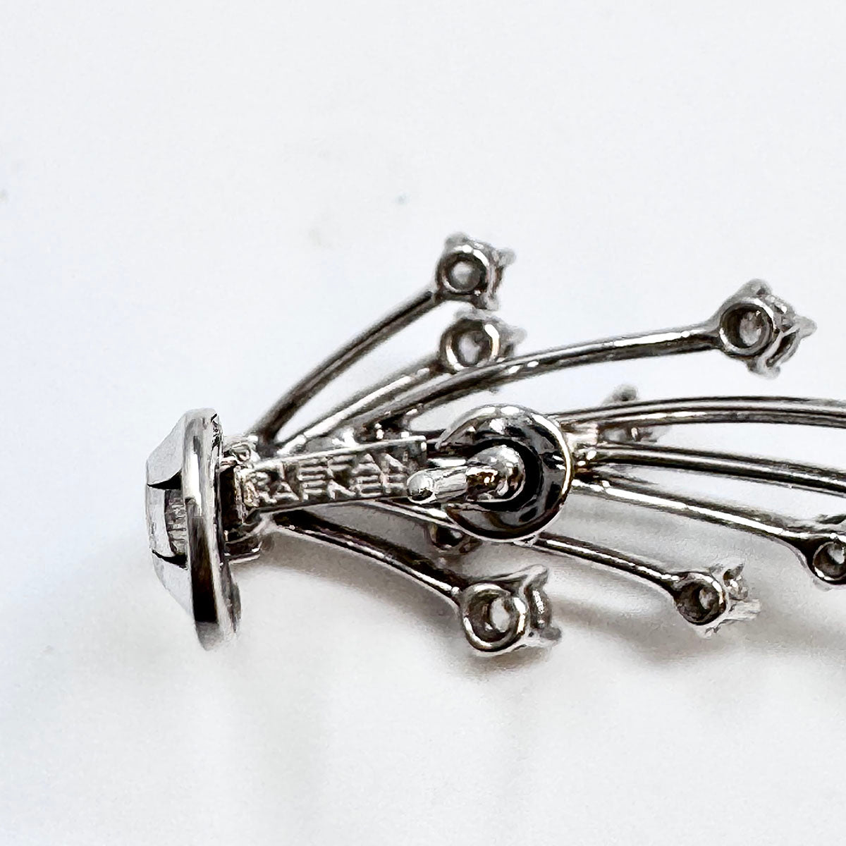 18K White Gold Diamond Spray Clip-on Earrings