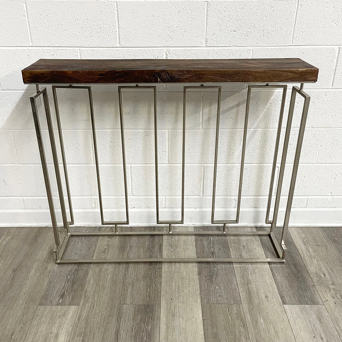 Contemporary Wood and Metal Console Table