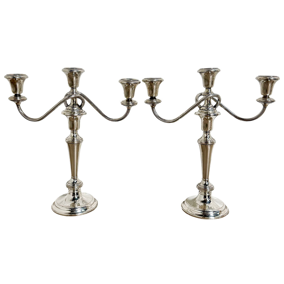 Pair of Frank Whiting Sterling Silver Convertible Candelabras
