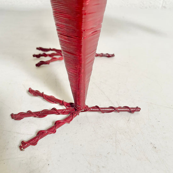 Wire Rooster Sculpture with Red Comb
