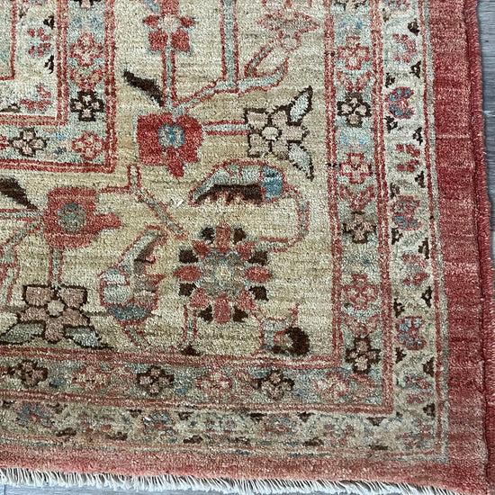 Vintage Area Rug with Geometric Design Some Fading