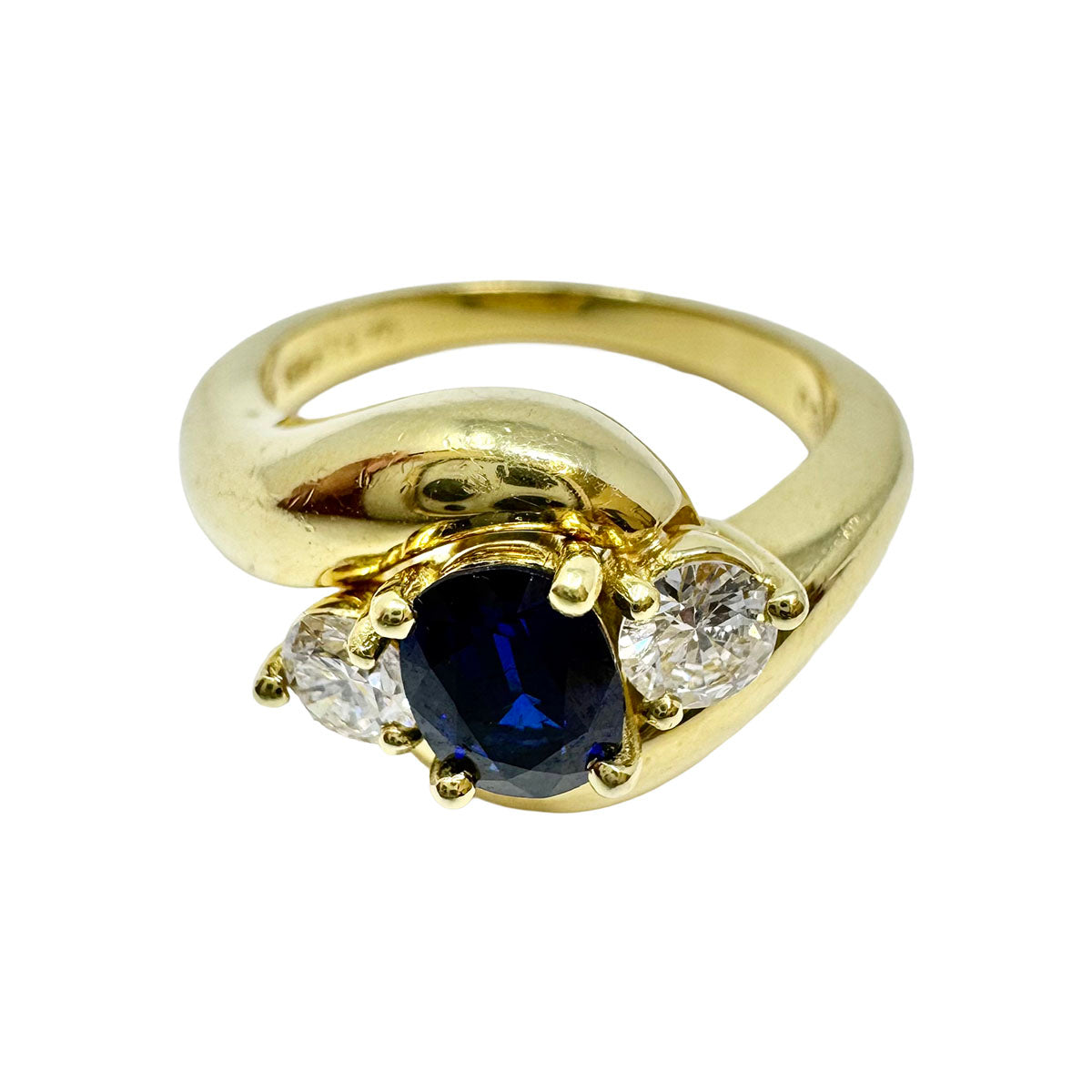 Kurt Wayne 18K Gold Ring with Sapphire and Diamond