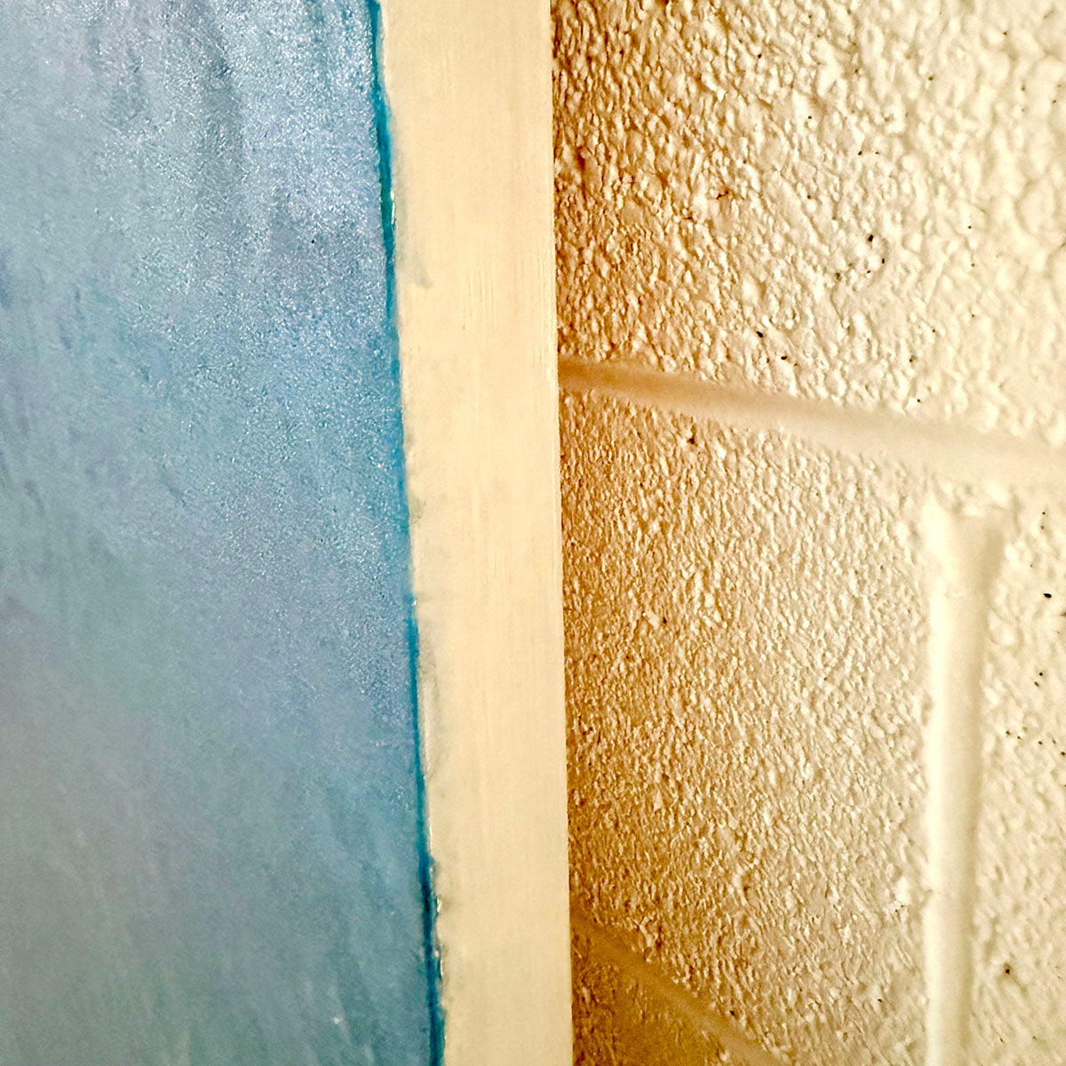 Painting diptych "Double Blue Black" signed 2 Panels
