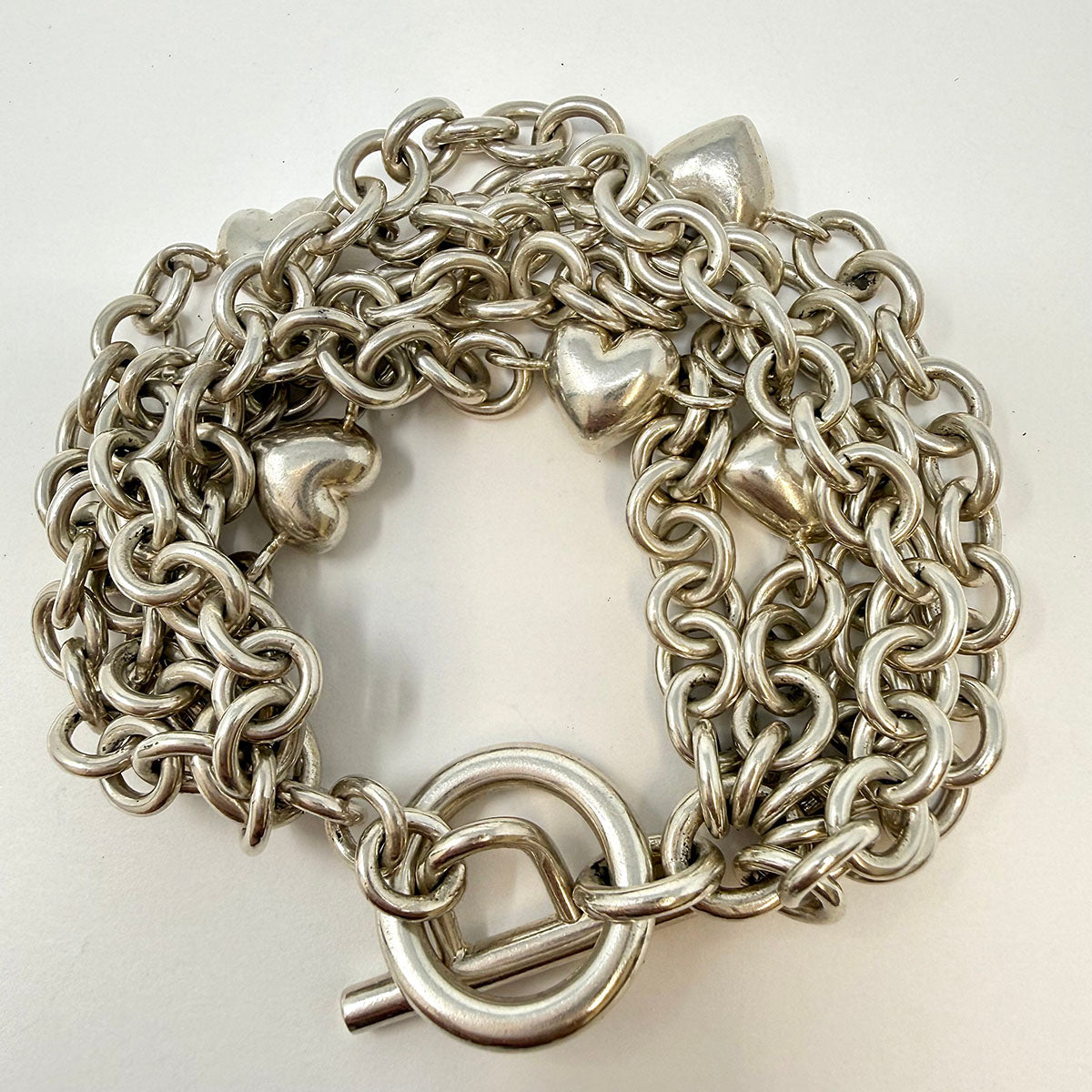 Tiffany & Co. Sterling Silver 5 Strand Heart  Bracelet