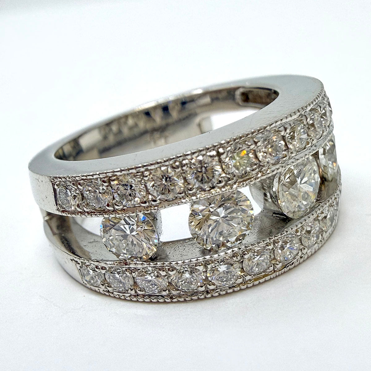 Platinum Band with 35 Full Cut Diamonds
