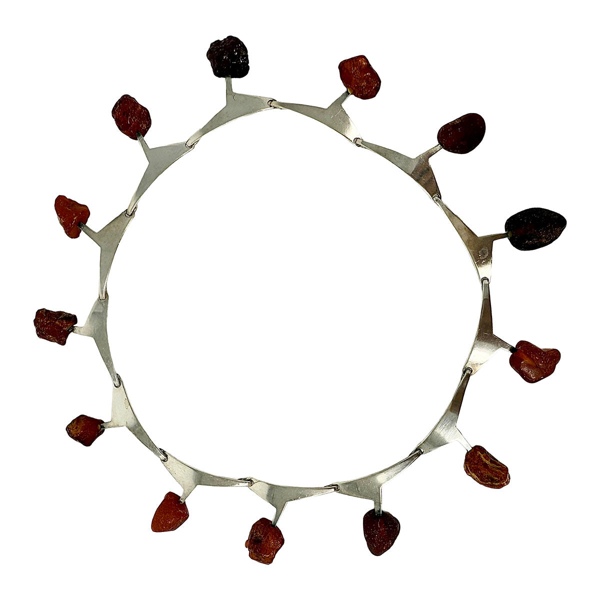 Georg Jensen Sterling and Amber Necklace