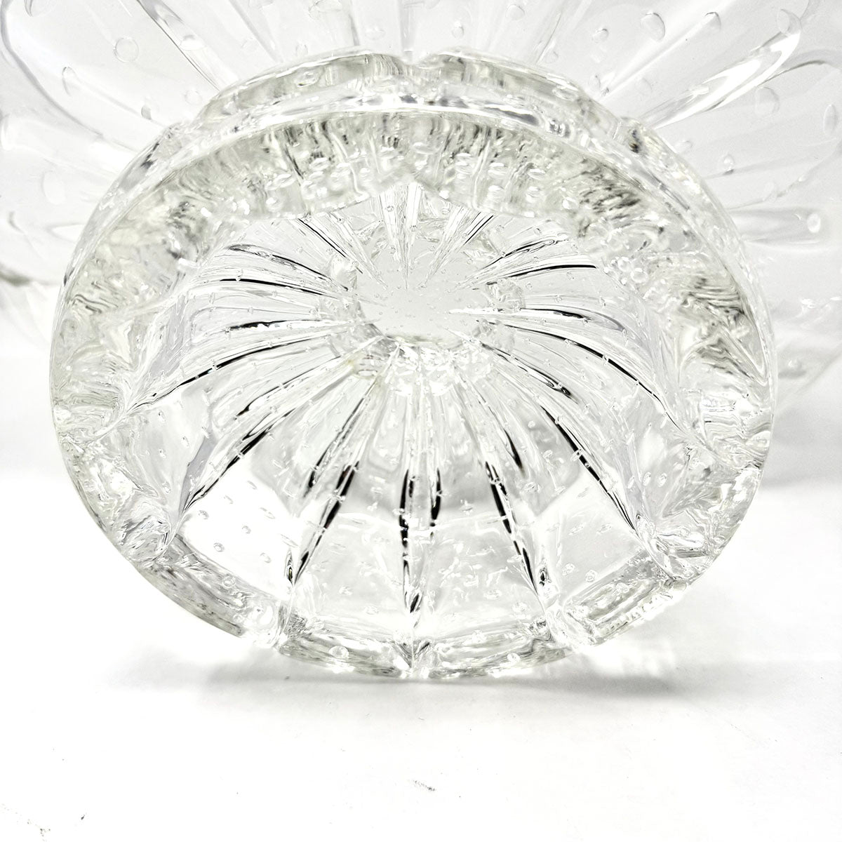 Oval Glass Bowl on a Pedestal
