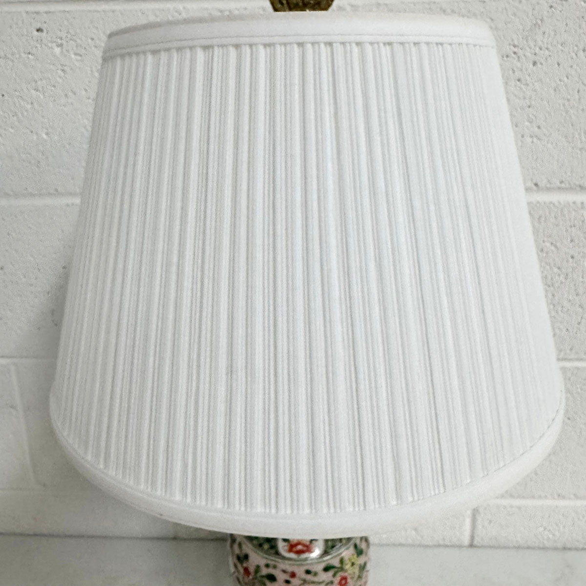 Vintage Asian Porcelain Famille Rose Vase Table Lamp with Shade