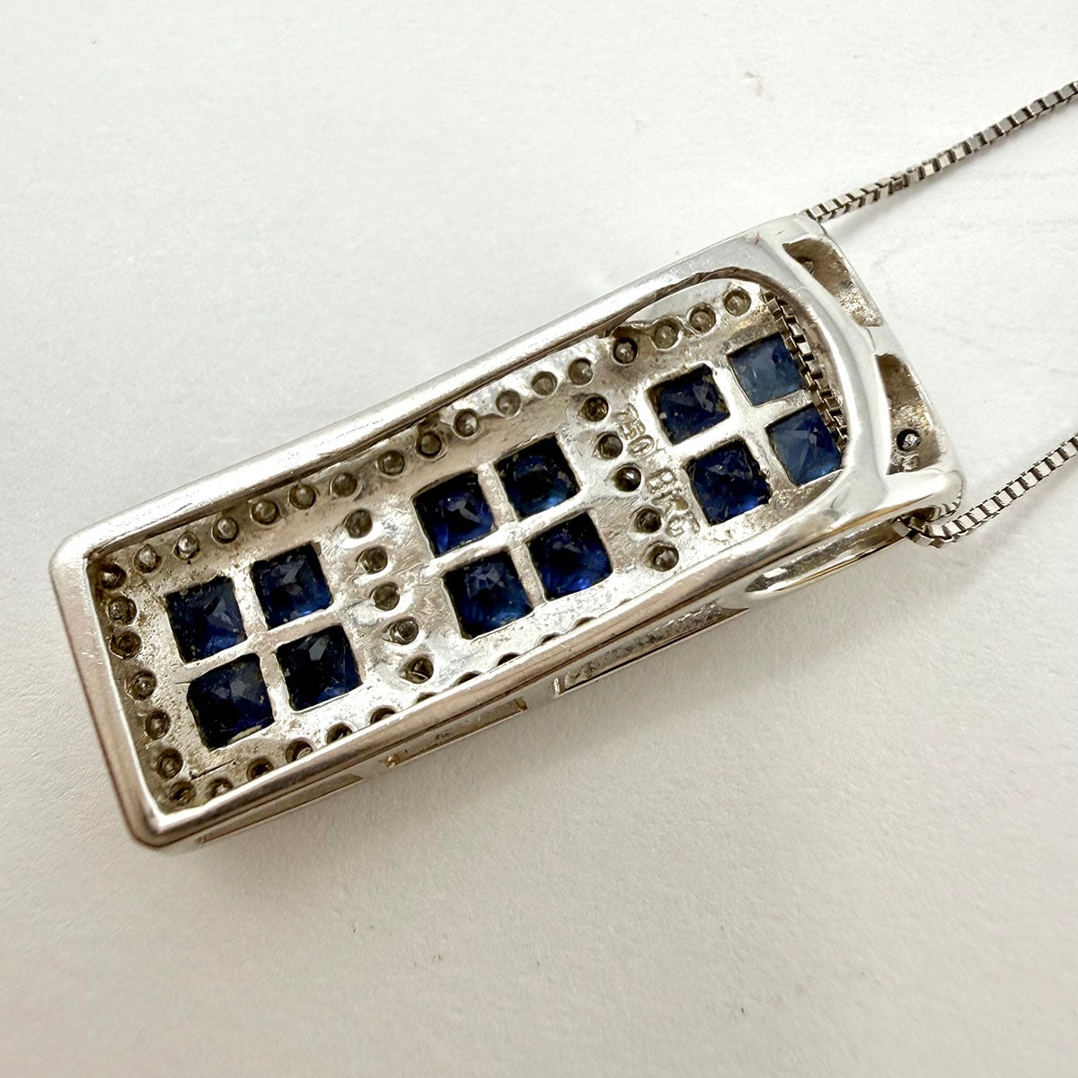 Sapphire and Diamond Pendant Necklace