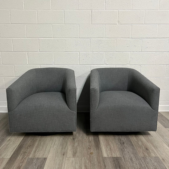 Pair of 1950s Italian Shelter Arm Swivel Chairs