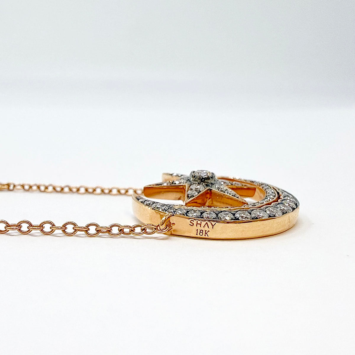 Shay 18K Cresent, Moon and Star Pendant Necklace