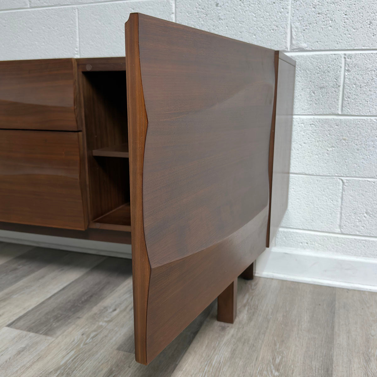 Carved Dresser with Drawers and Cabinets