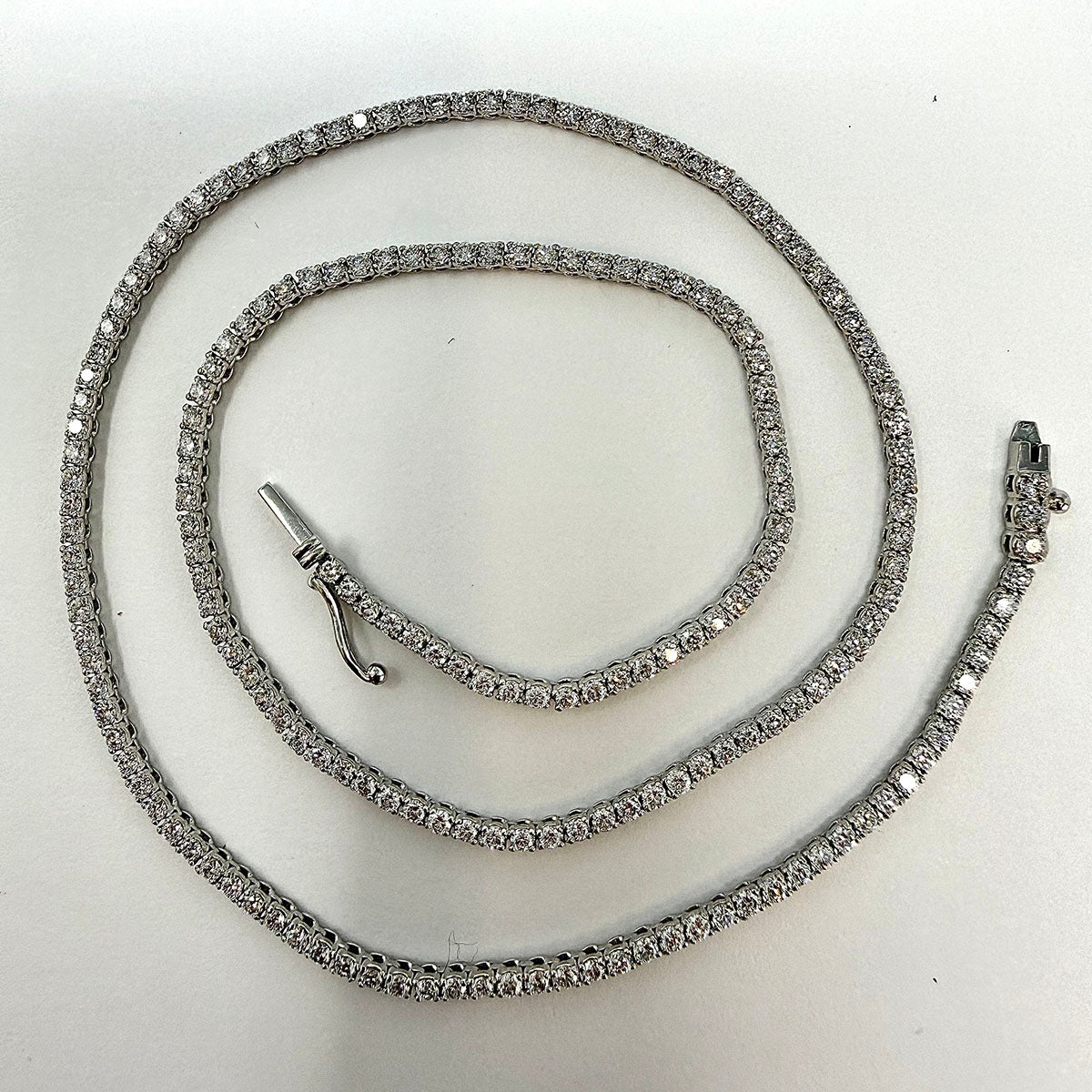 14K White Gold 4.25 ct. Lab Grown Diamond Tennis Necklace