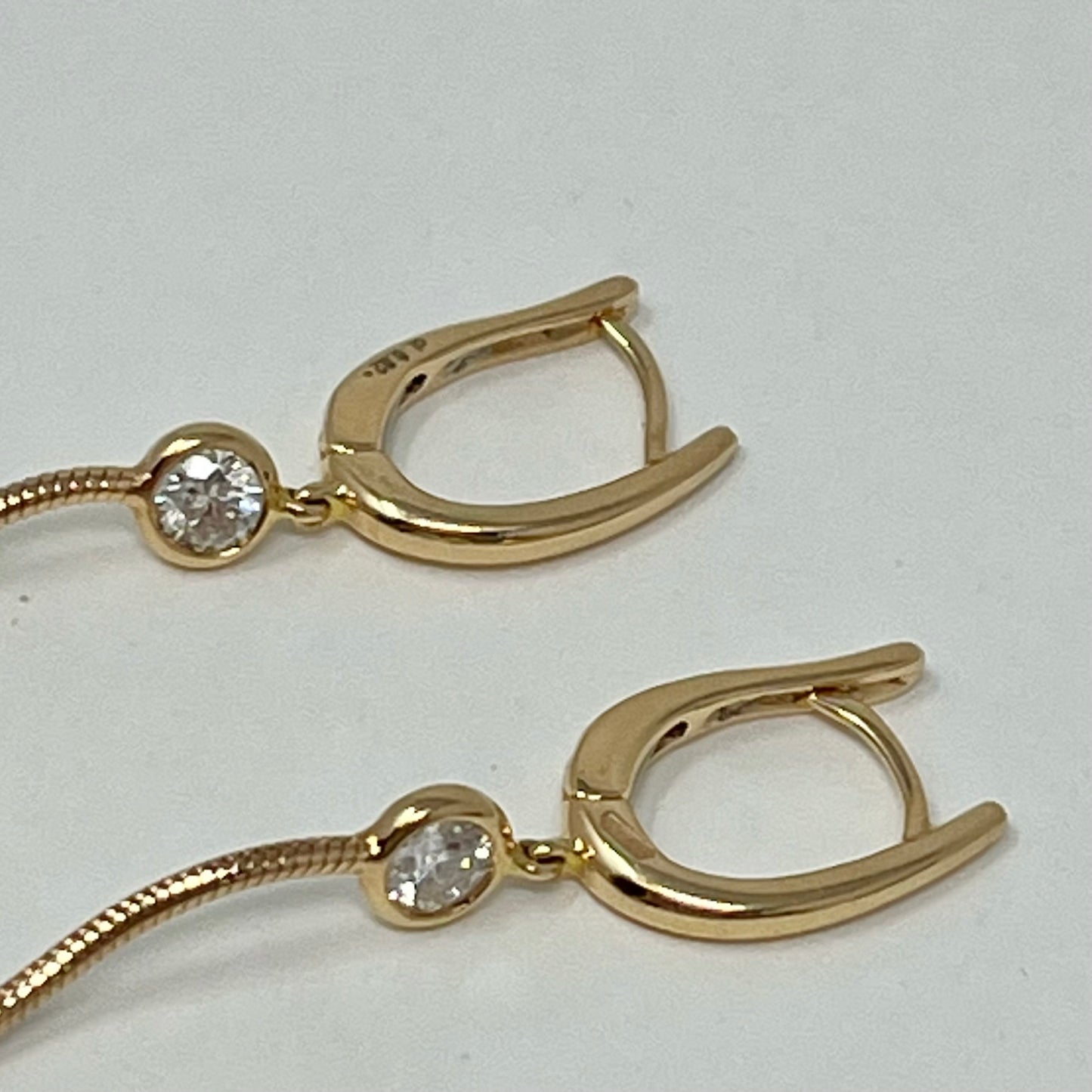 Crivelli 18K Rose Gold Drop Earrings with 8 Bezel Set Diamond