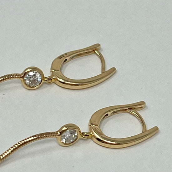 Crivelli 18K Rose Gold Drop Earrings with 8 Bezel Set Diamond