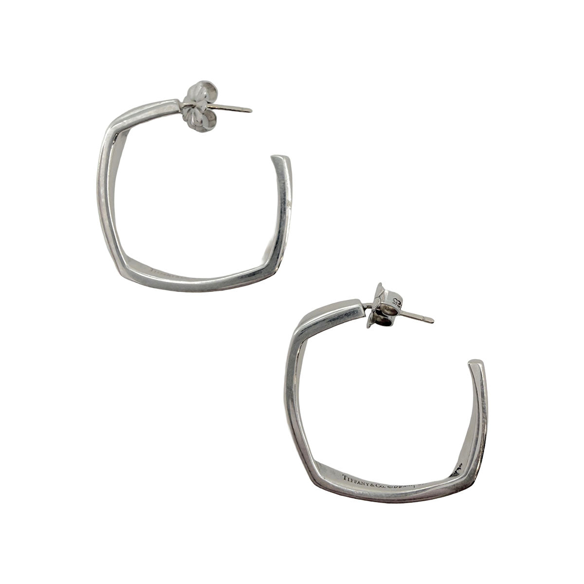 Tiffany & Co. Sterling Silver Torque Hoop Earrings