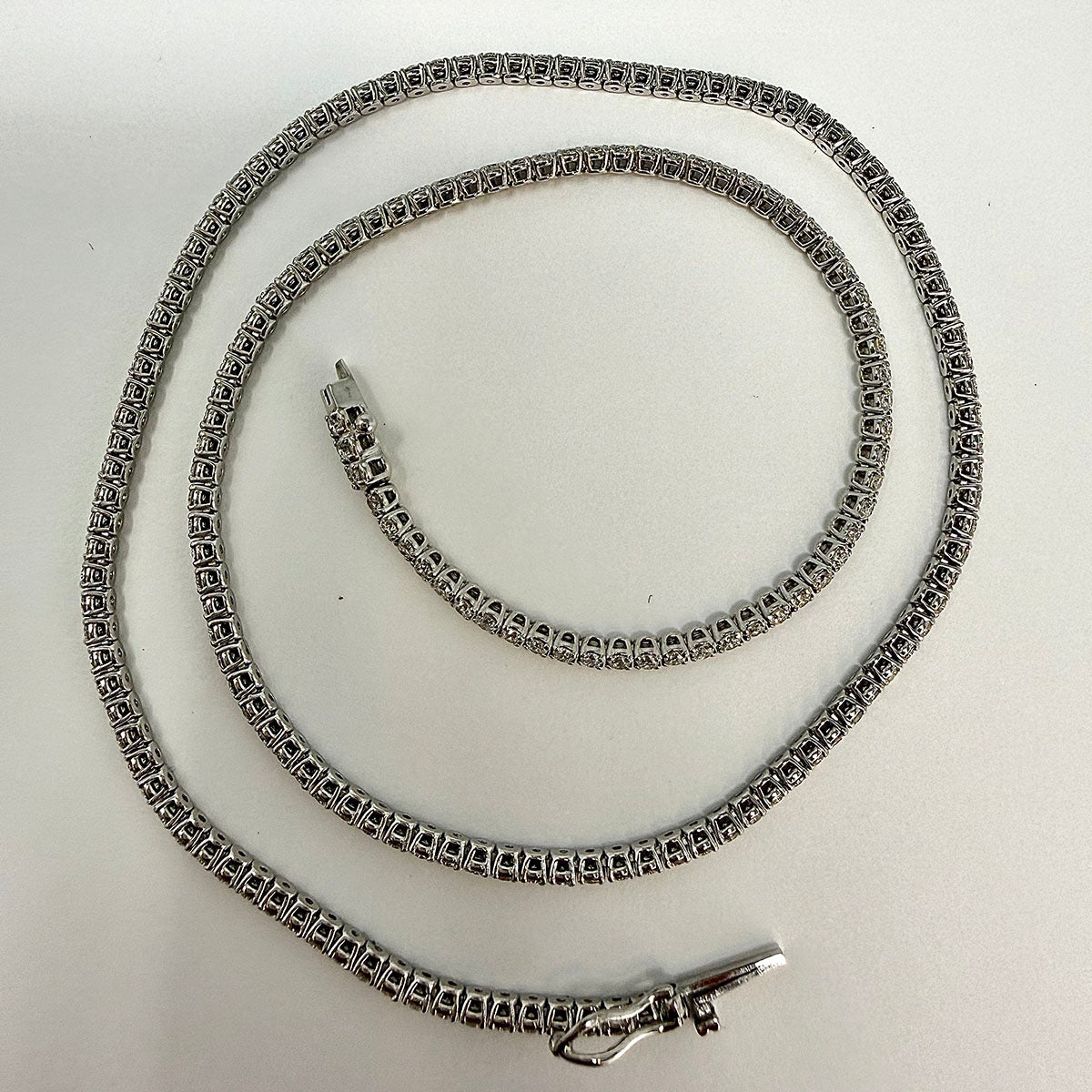 14K White Gold 4.25 ct. Lab Grown Diamond Tennis Necklace