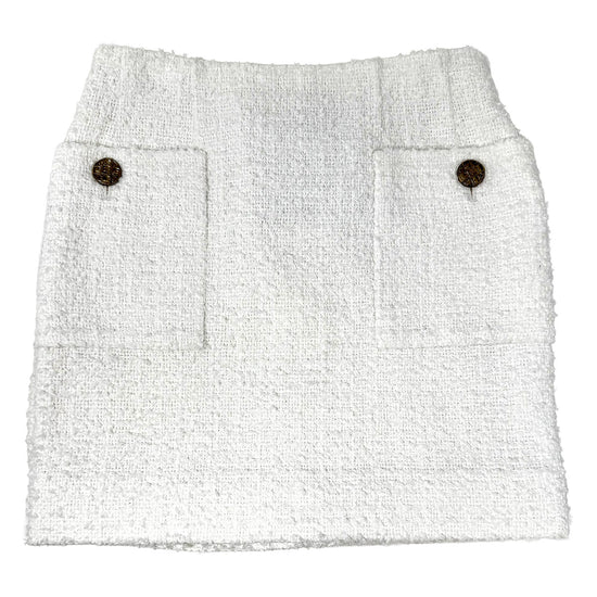New Chanel Tweed Mini Skirt with 2 Patch Pockets