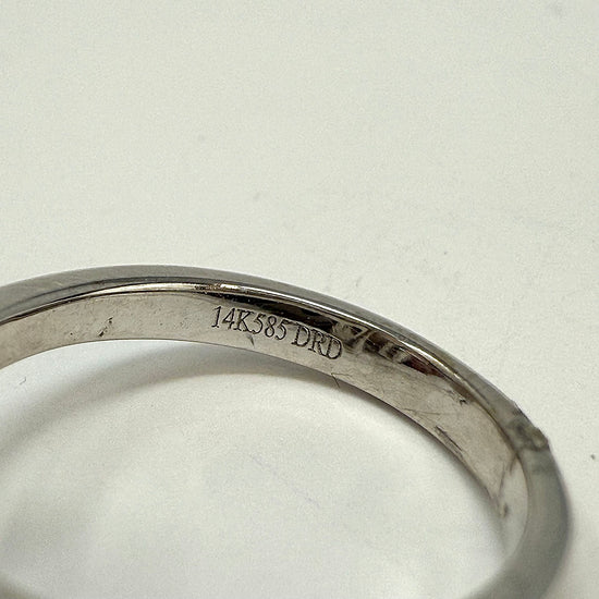 14K White Gold "T Bar" Ring with Diamonds