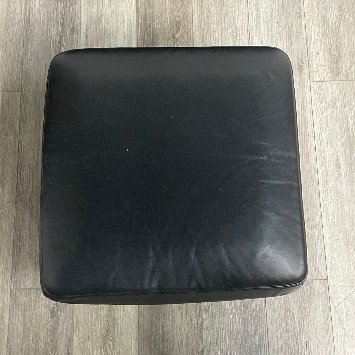 Black Leather Chair & Ottoman