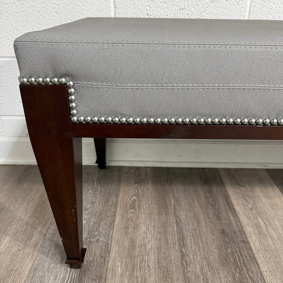 Leather Bench with Nail Studs