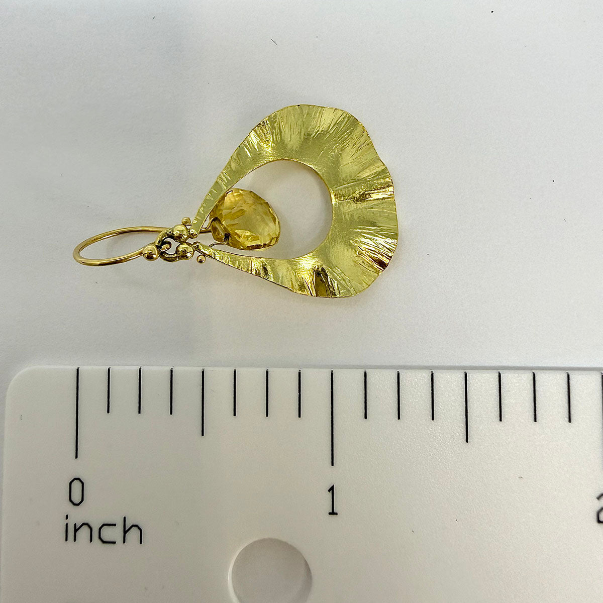 14K Gold Drop Earrings with Citrine