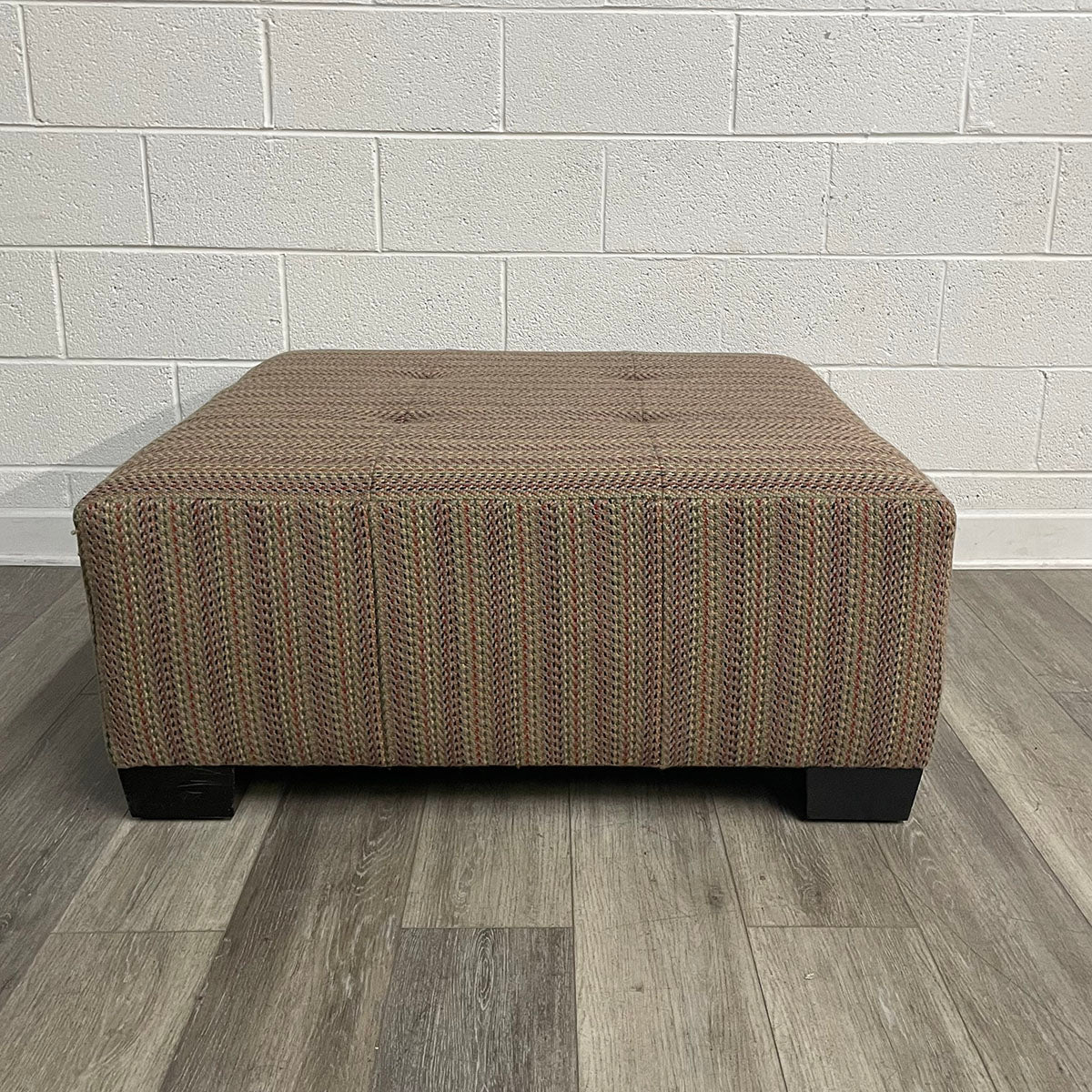 Multi-Color Woven Square Ottoman