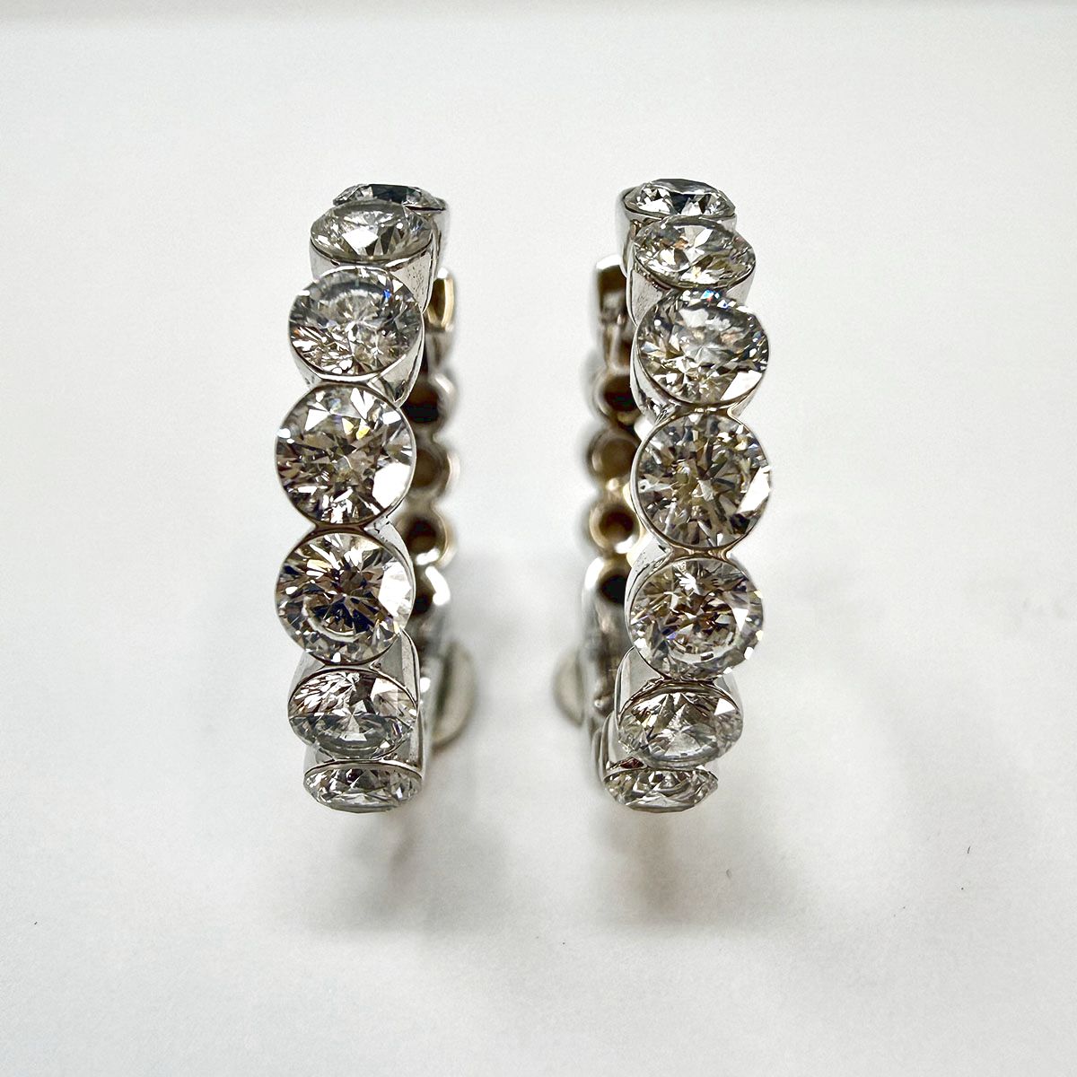 14K White Gold Lab Grown Diamond Hoop Earrings