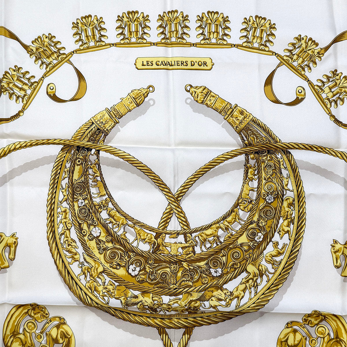 Hermes "Les Cavaliers D'Or"  Scarf