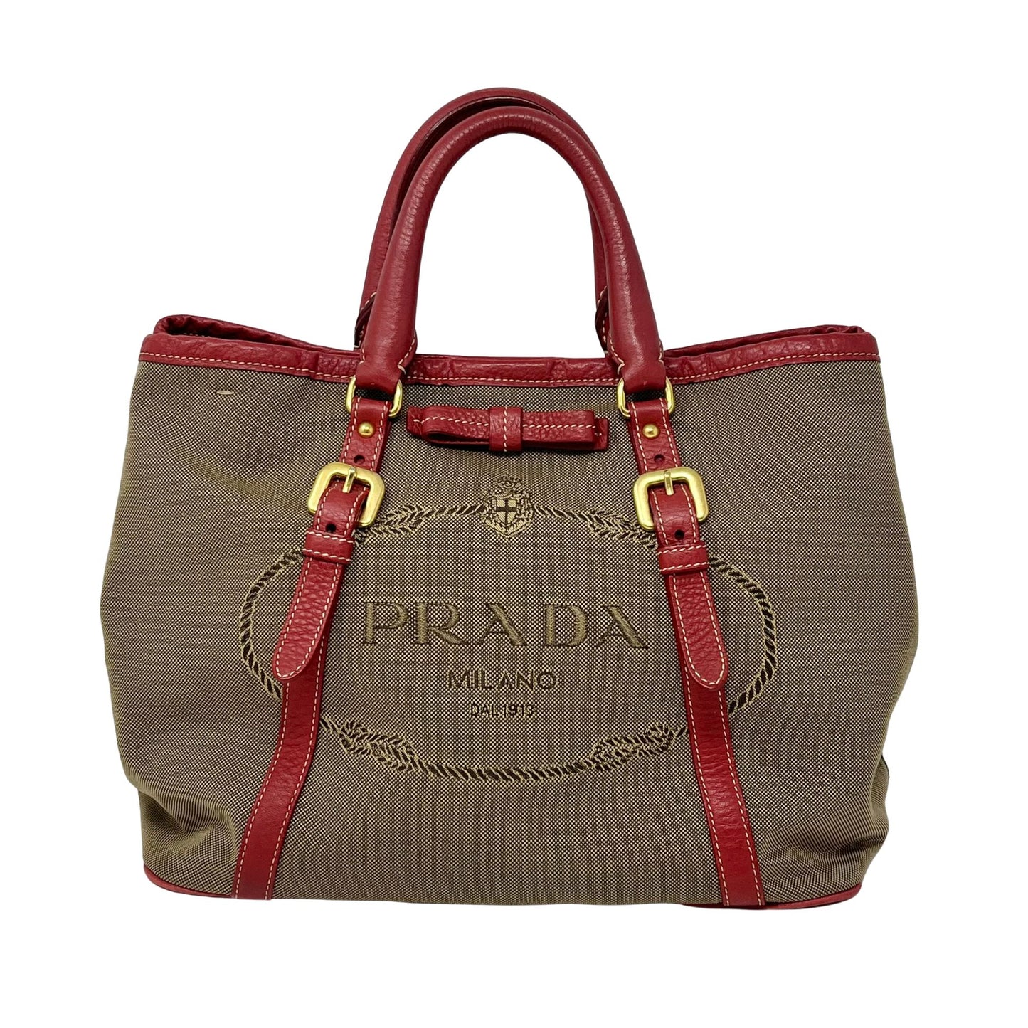 Prada Logo Jacquard Tote