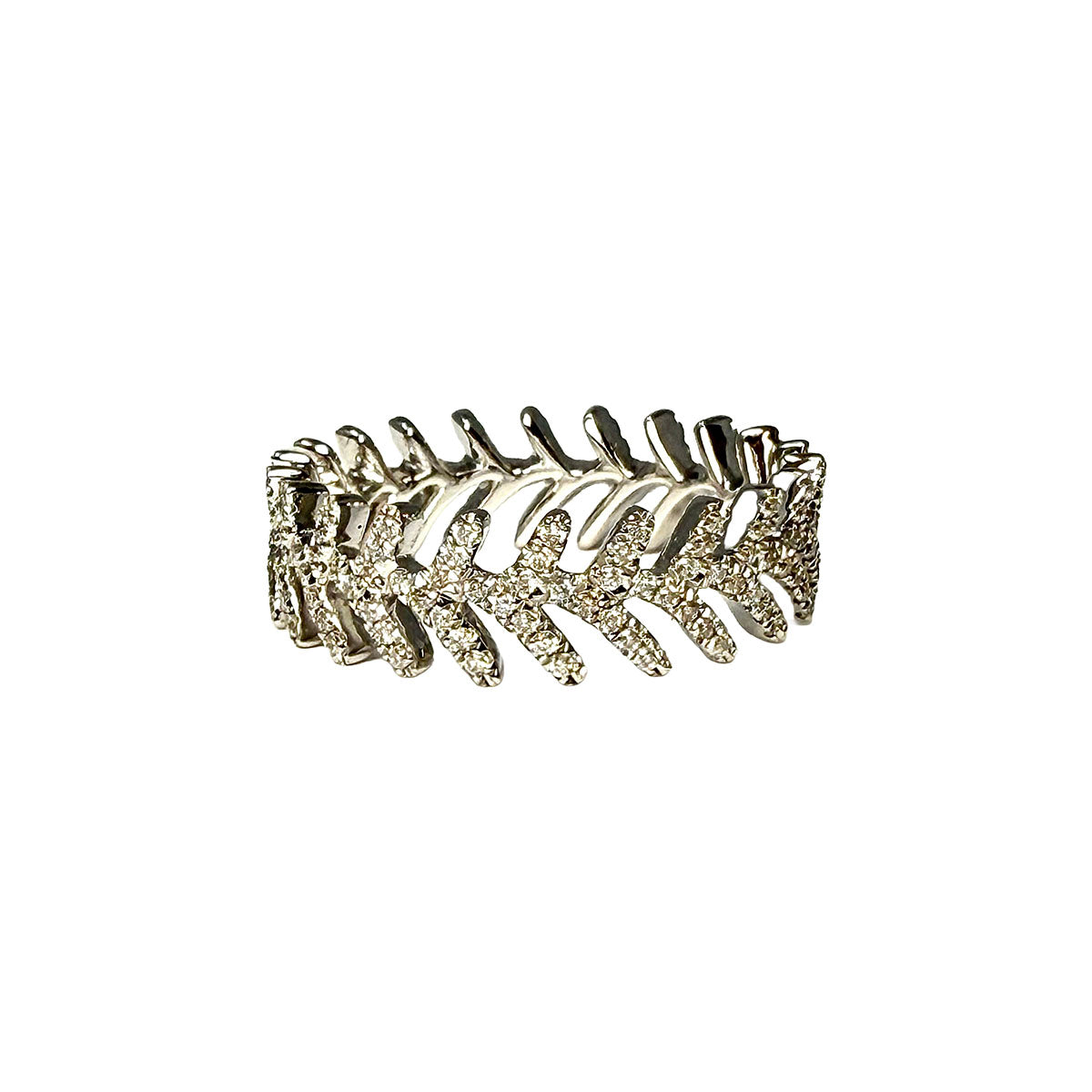 18K White Gold Diamond Band