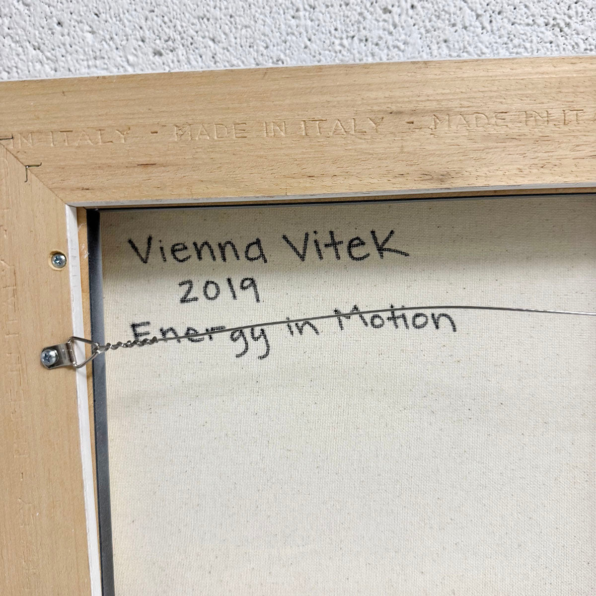 "Energy in Motion" Signed and Dated 2019 on Reverse
