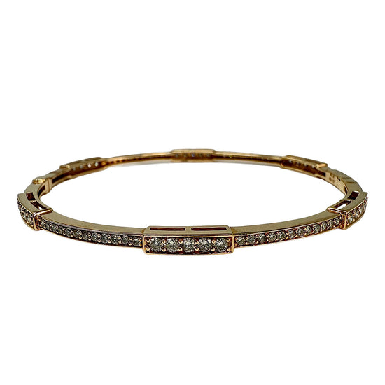 18K Rose Gold Hinged Bracelet with Diamond