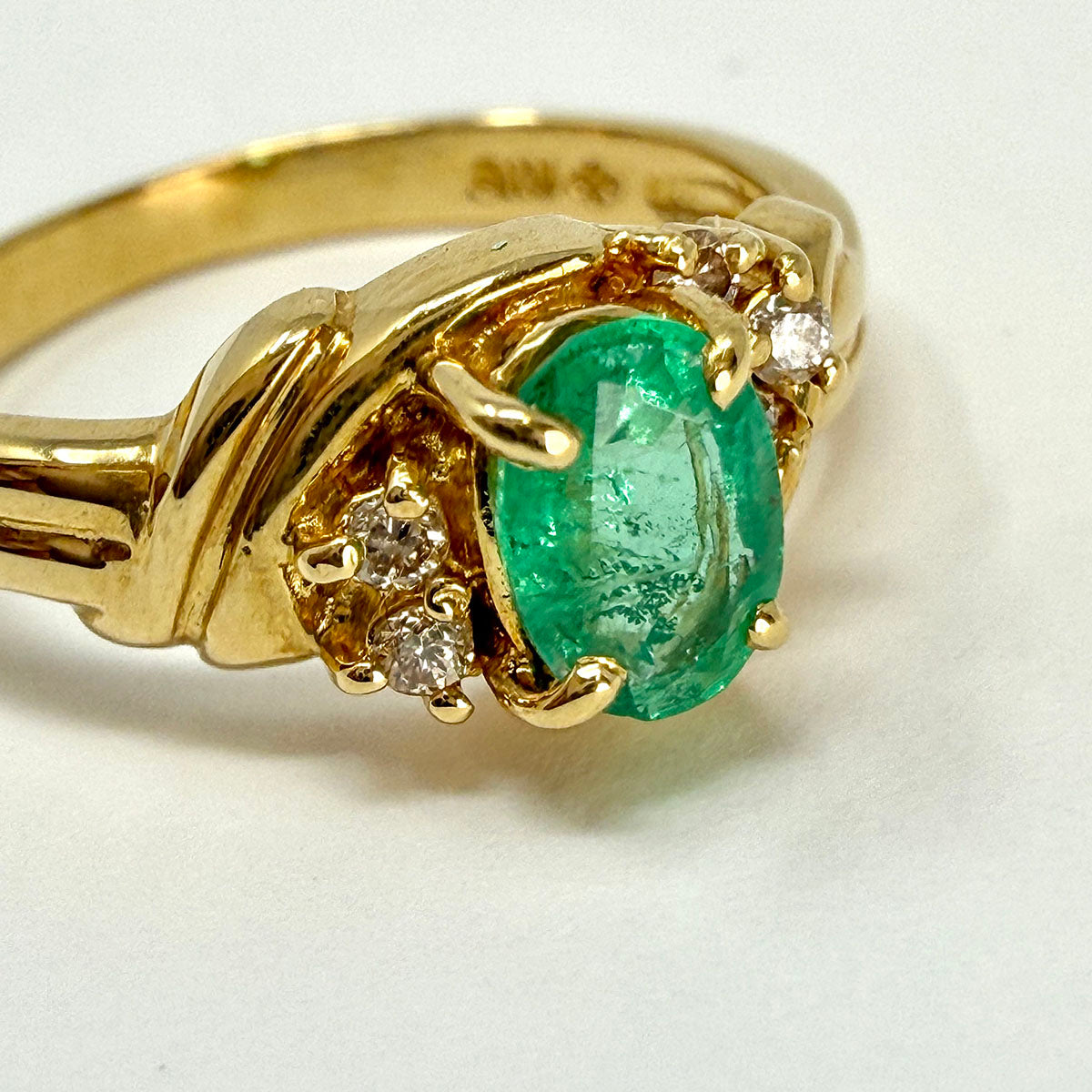 18K Emerald and Diamond Ring