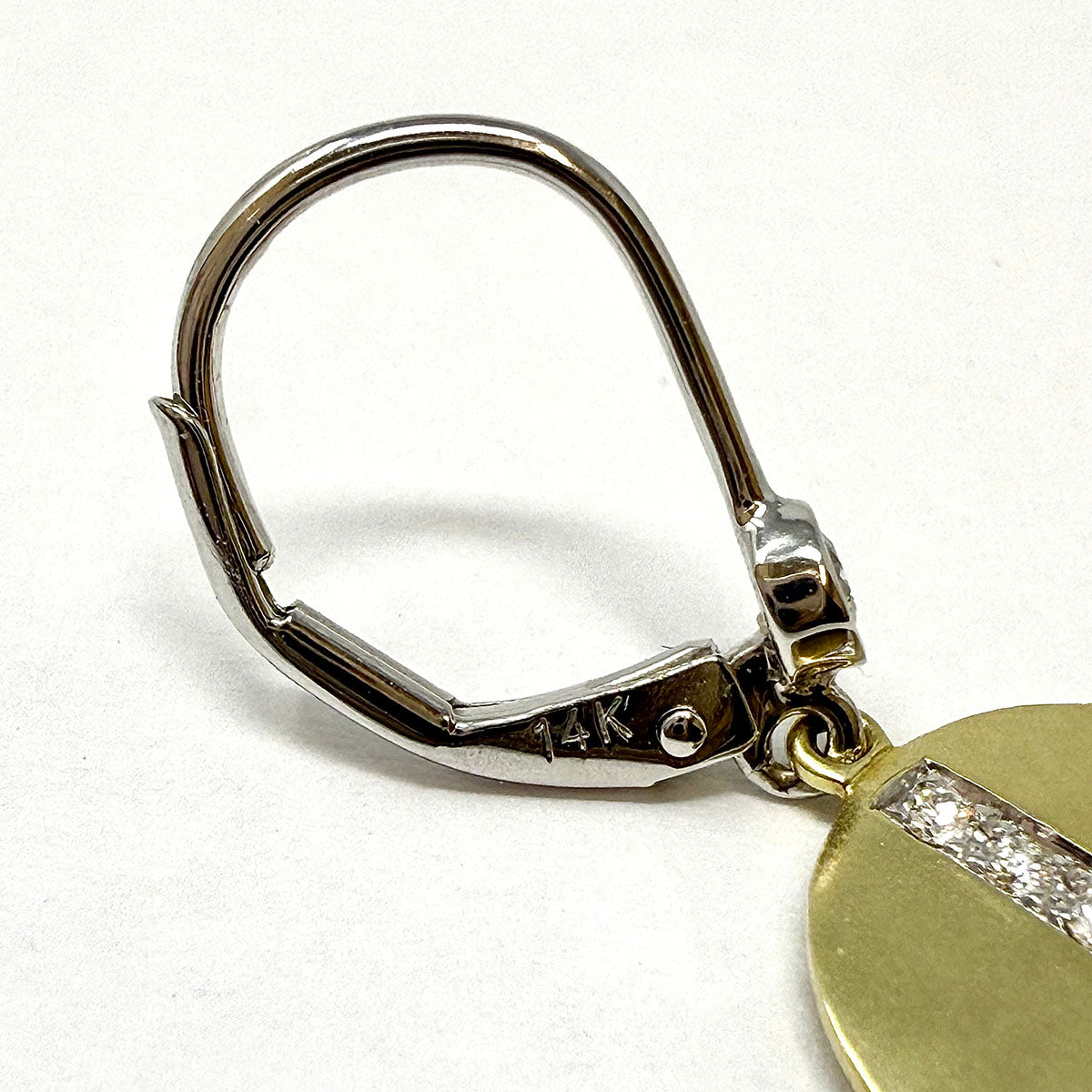 14K Gold  Dangle Disc Earrings with 0.27ct Diamonds