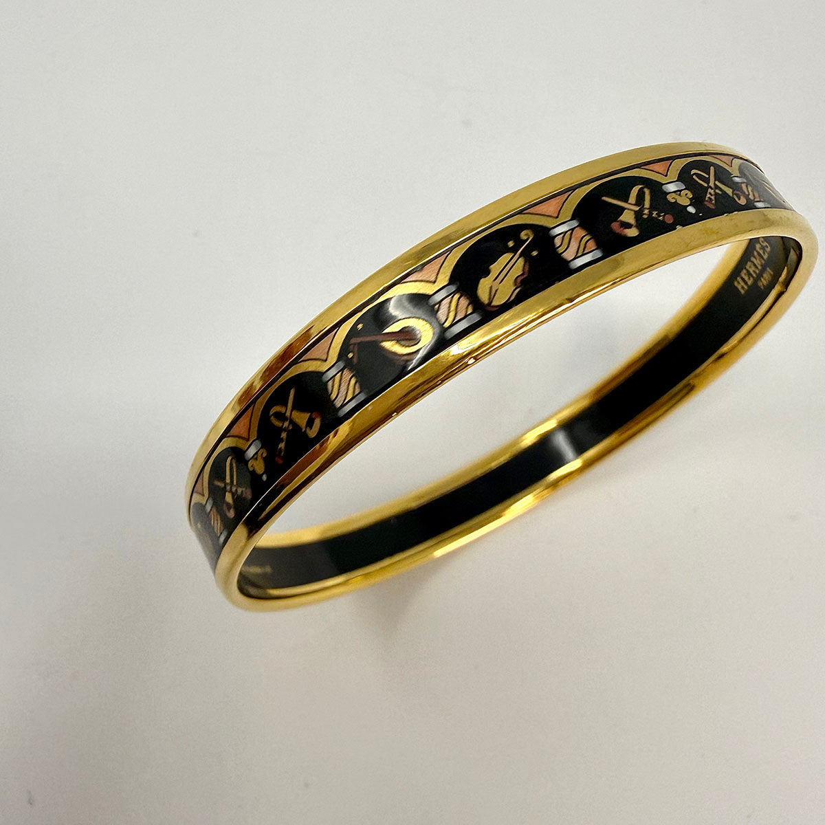 Hermes Narrow Enamel Bangle Bracelet