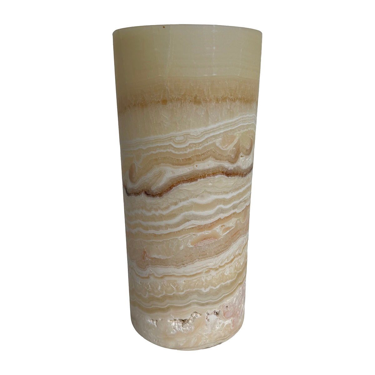 Cylindrical Shape Alabaster Table  Lamp, 18"