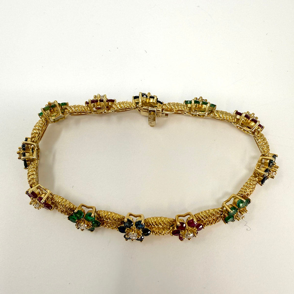 14K Gold Ruby, Emerald, Sapphire and  Diamond Bracelet - appraisal