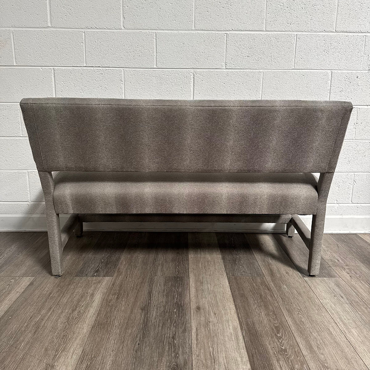 Upholstered Gray Loveseat  Bench