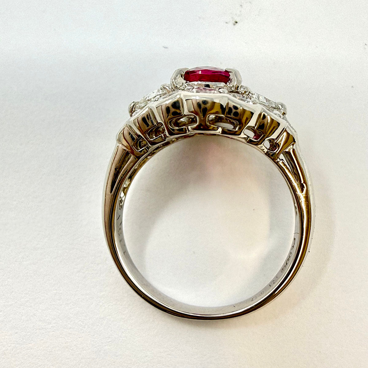 Platinum Ruby and Diamond Ring