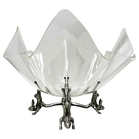 Arther Court Acrylic Handkerchief Bowl with Rabbit Stand