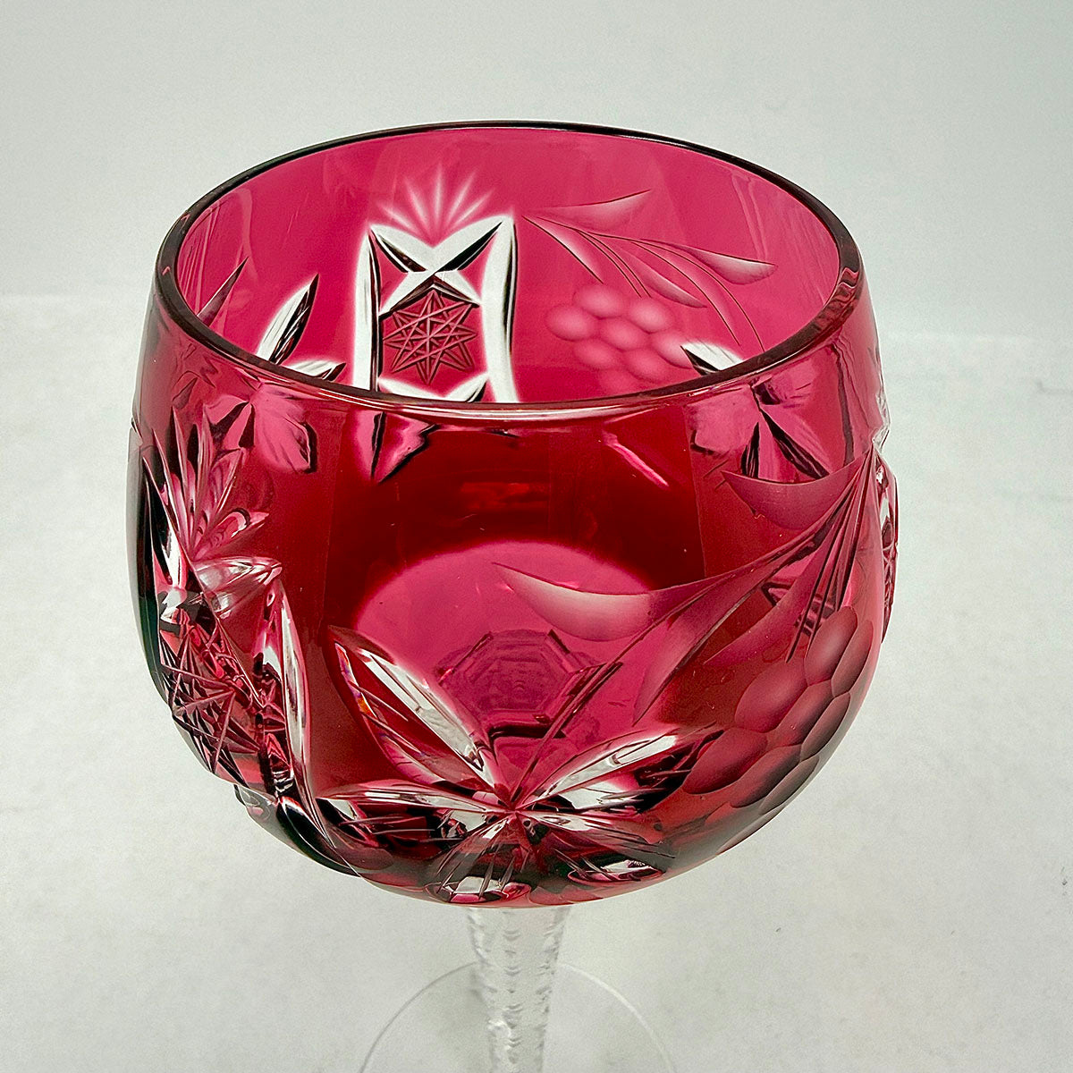 Set of Four Jewel Tone Hock Wine Glasses