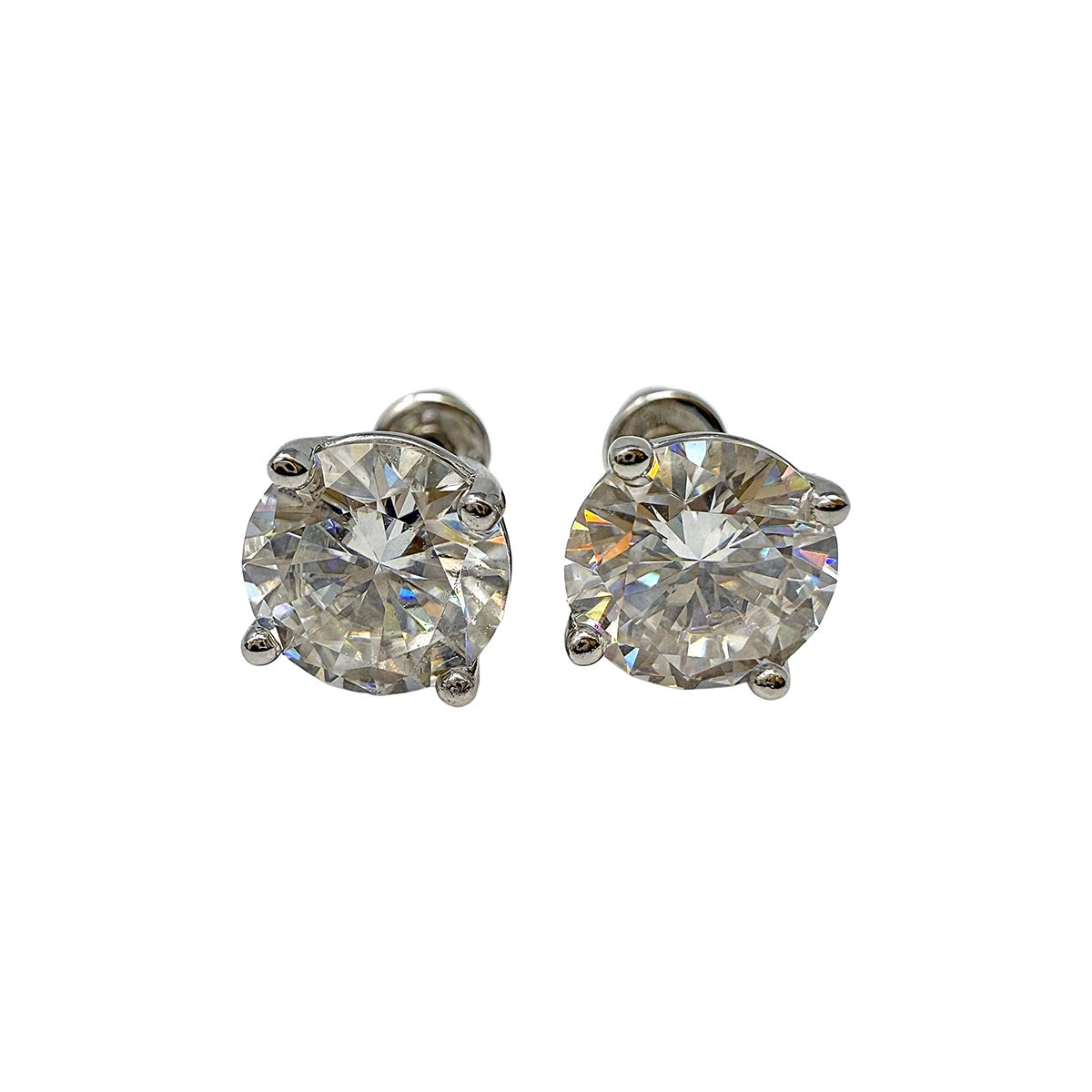 7mm Round Moissanite Stud Earrings