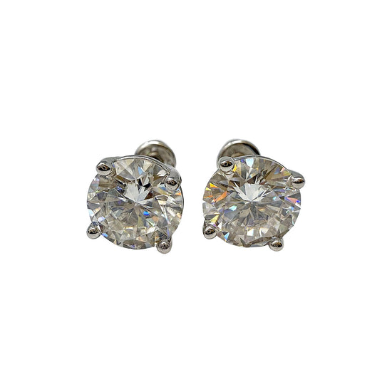 7mm Round Moissanite Stud Earrings
