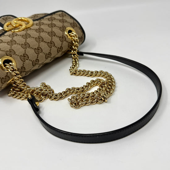 Gucci Monogram Matelasse Diagonal Marmont Shoulder Bag