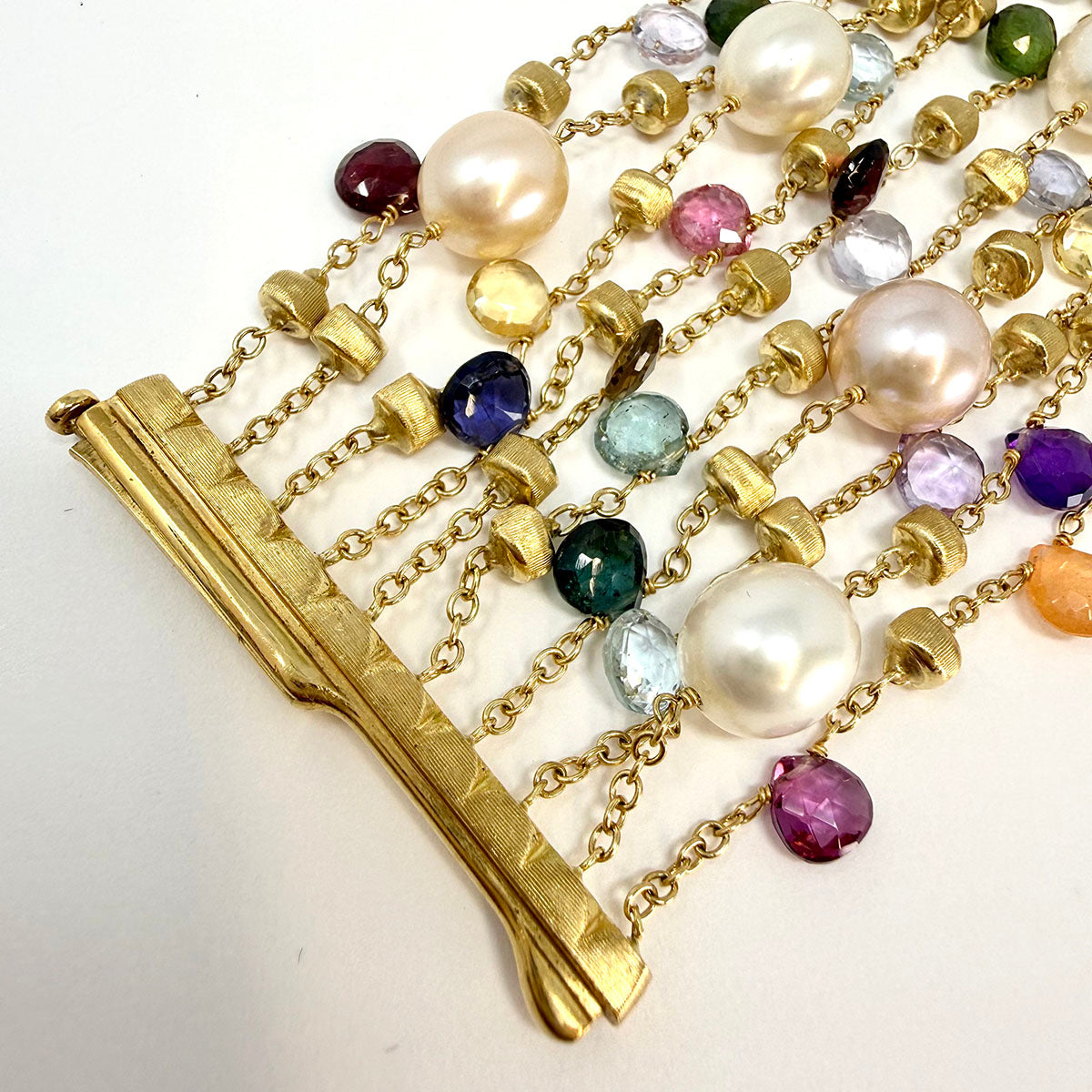 Marco Bicego 18K Gold Multistone Paradise 10 Row Bracelet