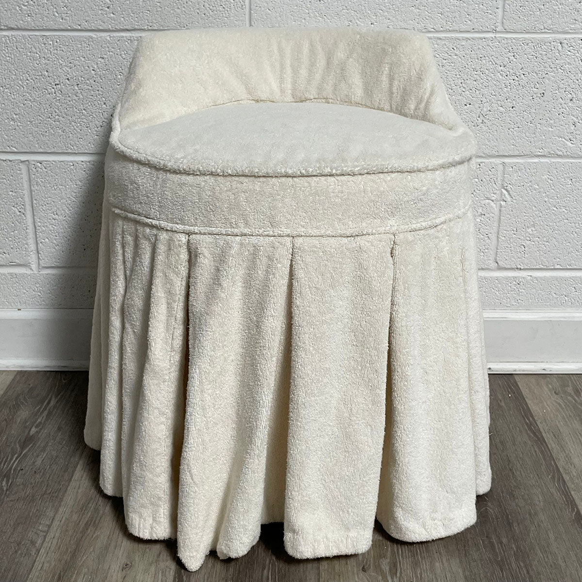 Vanity Chair with Terry Cloth Slipcover